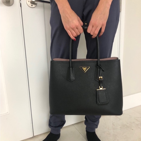 Prada Handbags - 100% Authenticity Prada Large Black Saffiano Leather Tote